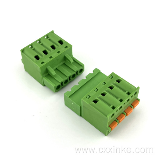 AWG 24 to 12 cable spring type pluggable male and female terminal block